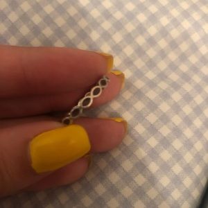 Purple and silver pandora ring- size small